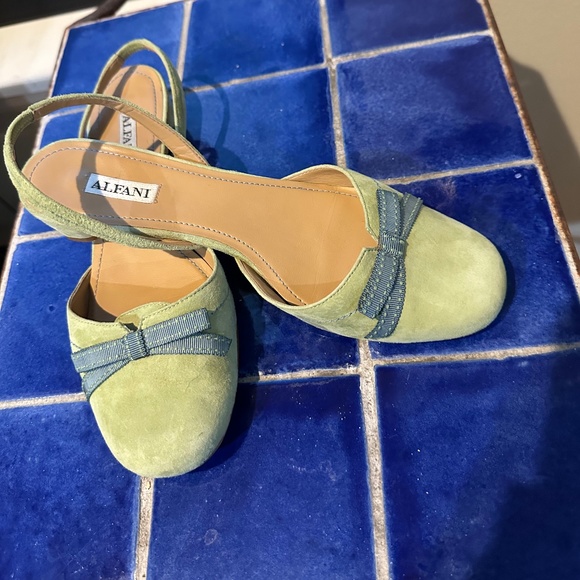 Green Suede Alfani Sling Back Round Toe Ballet Flat - sz 8M - Picture 6 of 7